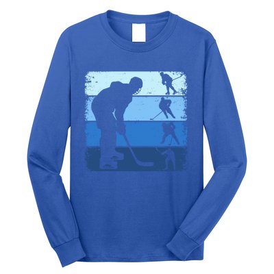 Hockey Player Retro Vintage Ice Hockey Gift Long Sleeve Shirt