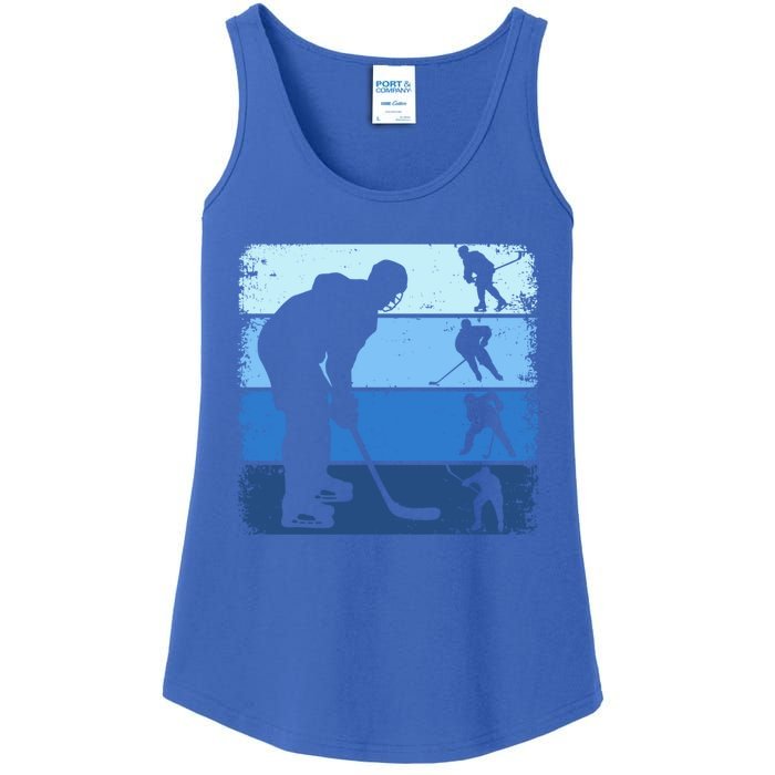 Hockey Player Retro Vintage Ice Hockey Gift Ladies Essential Tank