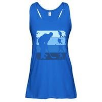 Hockey Player Retro Vintage Ice Hockey Gift Ladies Essential Flowy Tank