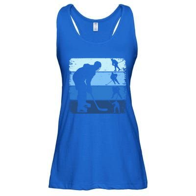 Hockey Player Retro Vintage Ice Hockey Gift Ladies Essential Flowy Tank