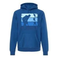 Hockey Player Retro Vintage Ice Hockey Gift Premium Hoodie