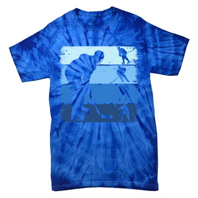 Hockey Player Retro Vintage Ice Hockey Gift Tie-Dye T-Shirt