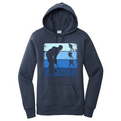 Hockey Player Retro Vintage Ice Hockey Gift Women's Pullover Hoodie