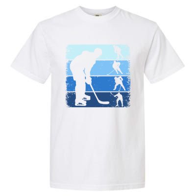 Hockey Player Retro Vintage Ice Hockey Gift Garment-Dyed Heavyweight T-Shirt