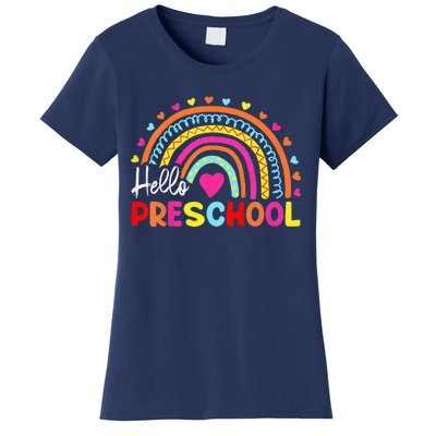 Hello Preschool Retro Rainbow Teacher Women's T-Shirt