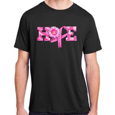 Hope Pink Ribbon Sunflower Breast Cancer Awareness Adult ChromaSoft Performance T-Shirt