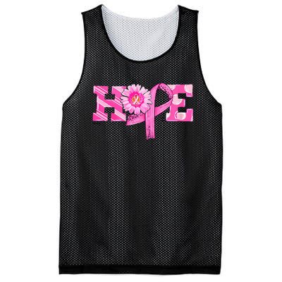 Hope Pink Ribbon Sunflower Breast Cancer Awareness Mesh Reversible Basketball Jersey Tank