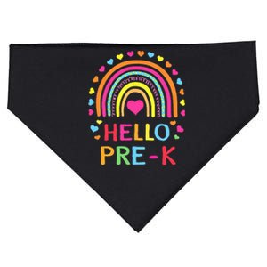 Hello PreK Rainbow Back To School Teacher Student USA-Made Doggie Bandana