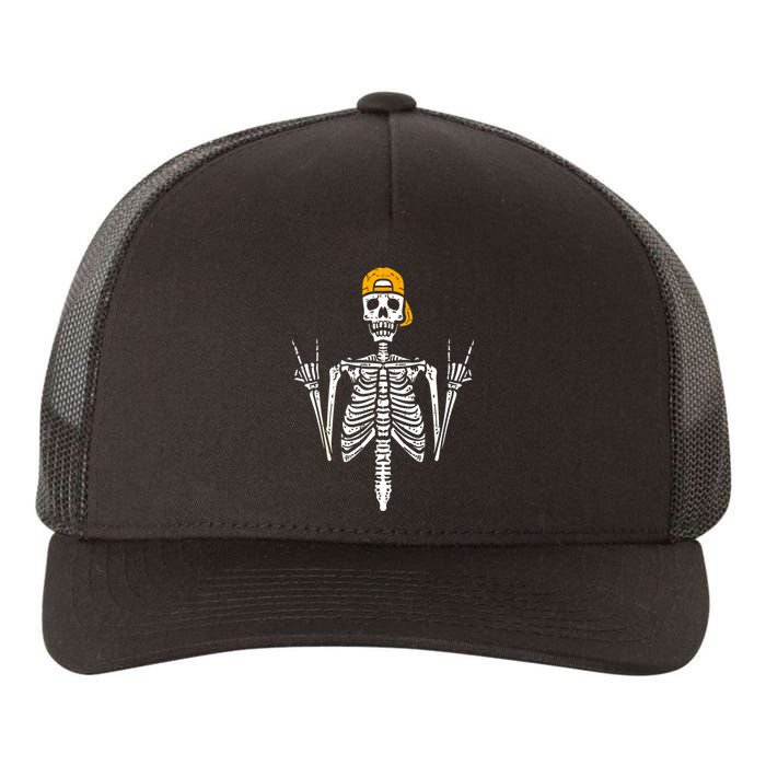 Halloween Punk Rocker Skeleton Cap Skater Cool Rock Gift Yupoong Adult 5-Panel Trucker Hat