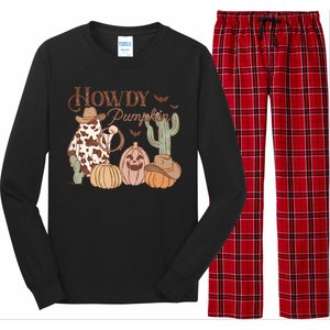 Howdy Pumpkin Rodeo Western Country Southern Halloween Gift Long Sleeve Pajama Set