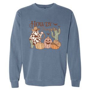 Howdy Pumpkin Rodeo Western Country Southern Halloween Gift Garment-Dyed Sweatshirt