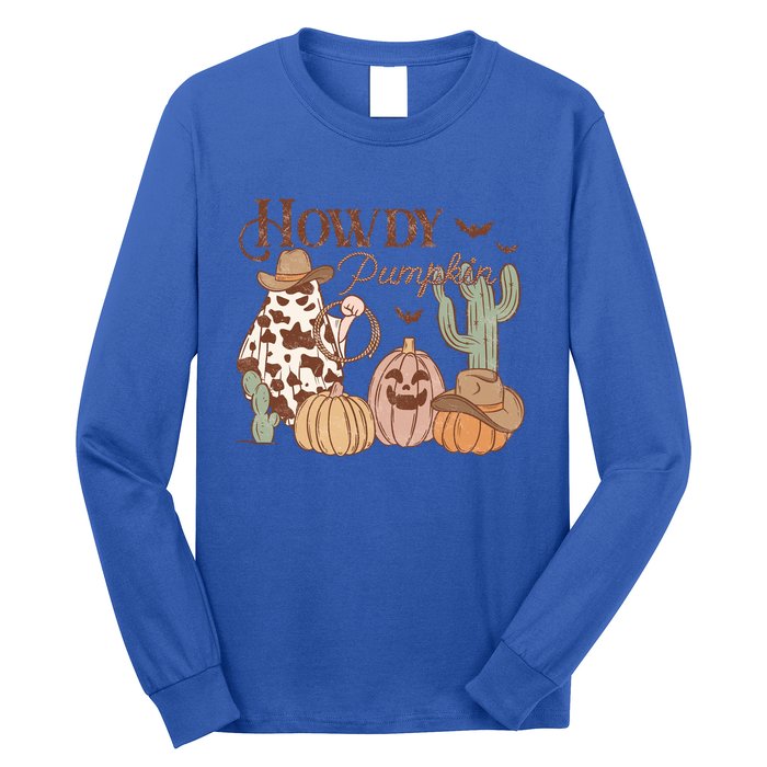 Howdy Pumpkin Rodeo Western Country Southern Halloween Gift Long Sleeve Shirt