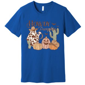 Howdy Pumpkin Rodeo Western Country Southern Halloween Gift Premium T-Shirt