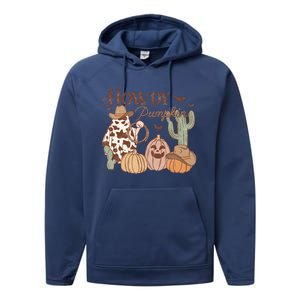 Howdy Pumpkin Rodeo Western Country Southern Halloween Gift Performance Fleece Hoodie