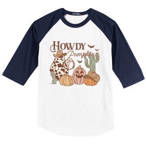 Howdy Pumpkin Rodeo Western Country Southern Halloween Gift Baseball Sleeve Shirt