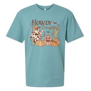 Howdy Pumpkin Rodeo Western Country Southern Halloween Gift Sueded Cloud Jersey T-Shirt