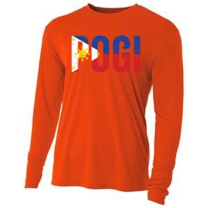 Hilarious Pogi Statet In Philippine Flag Design Idea Gift Cooling Performance Long Sleeve Crew