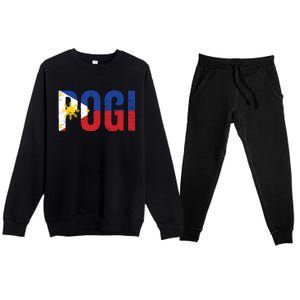 Hilarious Pogi Statet In Philippine Flag Design Idea Gift Premium Crewneck Sweatsuit Set