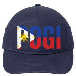 Hilarious Pogi Statet In Philippine Flag Design Idea Gift 7-Panel Snapback Hat