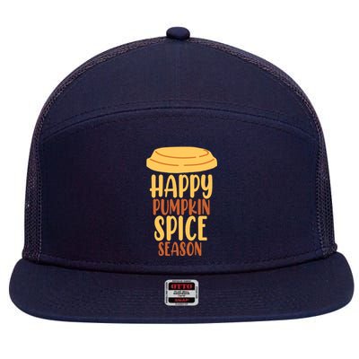 Happy Pumpkin Spice Season Coffee Lover 7 Panel Mesh Trucker Snapback Hat