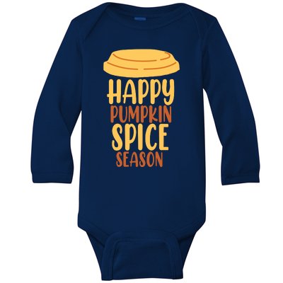 Happy Pumpkin Spice Season Coffee Lover Baby Long Sleeve Bodysuit