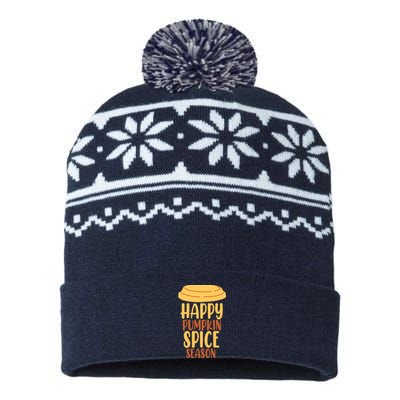 Happy Pumpkin Spice Season Coffee Lover USA-Made Snowflake Beanie