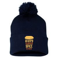 Happy Pumpkin Spice Season Coffee Lover Pom Pom 12in Knit Beanie