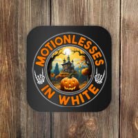 Halloween Pumpkin Scary Funny Motionlesses In White Coaster