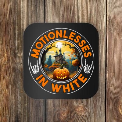 Halloween Pumpkin Scary Funny Motionlesses In White Coaster