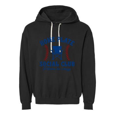 Home Plate Social Club Pitches Be Crazy Baseball Gift Garment-Dyed Fleece Hoodie