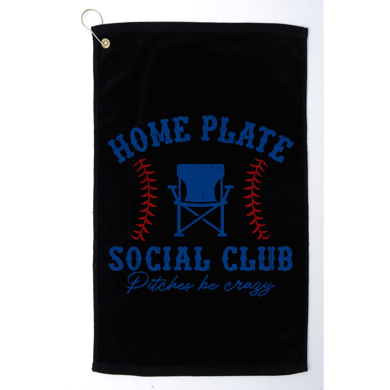 Home Plate Social Club Pitches Be Crazy Baseball Gift Golf Towel