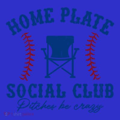 Home Plate Social Club Pitches Be Crazy Baseball Gift T-Shirt