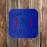 Home Plate Social Club Pitches Be Crazy Baseball Gift Coaster