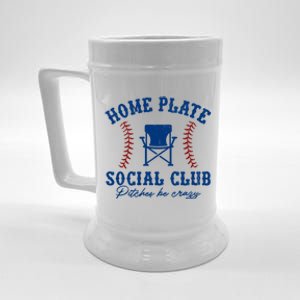 Home Plate Social Club Pitches Be Crazy Baseball Gift Beer Stein