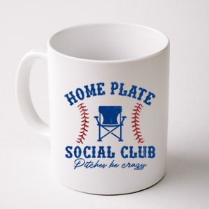 Home Plate Social Club Pitches Be Crazy Baseball Gift Coffee Mug