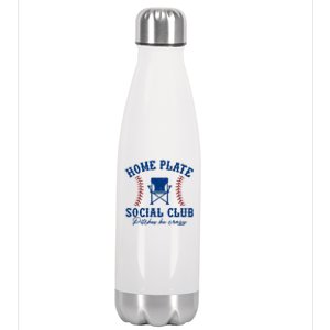 Home Plate Social Club Pitches Be Crazy Baseball Gift Stainless Steel Insulated Water Bottle