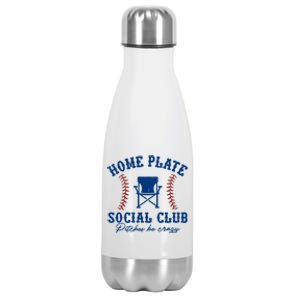 Home Plate Social Club Pitches Be Crazy Baseball Gift Stainless Steel Insulated Water Bottle