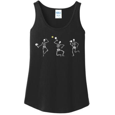 Halloween Pickleball Skeleton Ladies Essential Tank