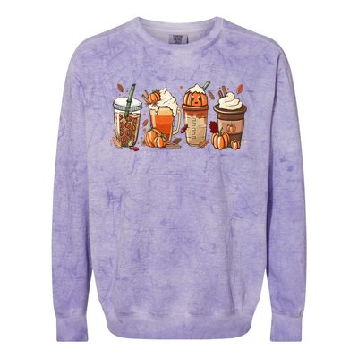 Halloween Pumpkin Spice Coffee Lover Colorblast Crewneck Sweatshirt