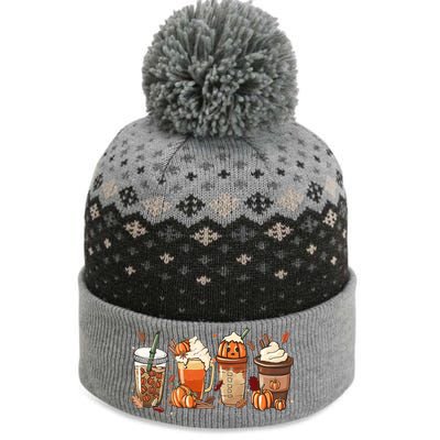 Halloween Pumpkin Spice Coffee Lover The Baniff Cuffed Pom Beanie