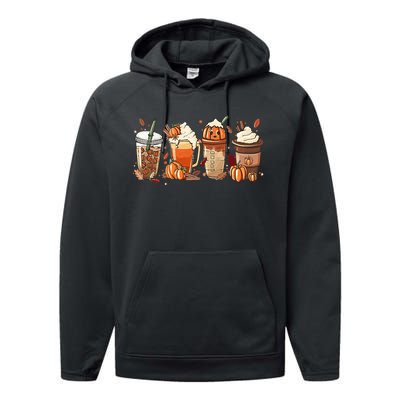 Halloween Pumpkin Spice Coffee Lover Performance Fleece Hoodie