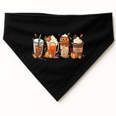 Halloween Pumpkin Spice Coffee Lover USA-Made Doggie Bandana