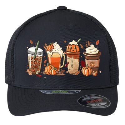 Halloween Pumpkin Spice Coffee Lover Flexfit Unipanel Trucker Cap