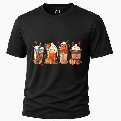 Halloween Pumpkin Spice Coffee Lover Cooling Performance Crew T-Shirt