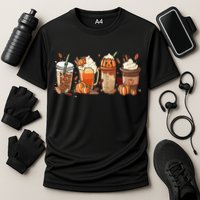 Halloween Pumpkin Spice Coffee Lover Cooling Performance Crew T-Shirt