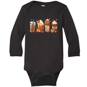 Halloween Pumpkin Spice Coffee Lover Baby Long Sleeve Bodysuit