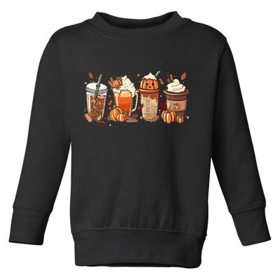 Halloween Pumpkin Spice Coffee Lover Toddler Sweatshirt