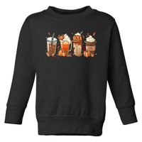 Halloween Pumpkin Spice Coffee Lover Toddler Sweatshirt