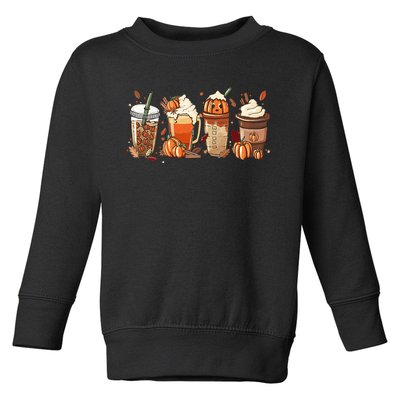 Halloween Pumpkin Spice Coffee Lover Toddler Sweatshirt