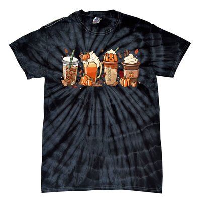 Halloween Pumpkin Spice Coffee Lover Tie-Dye T-Shirt